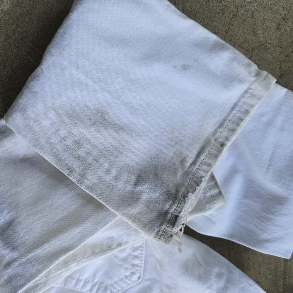 y2k miss me flap pocket white flare Low-Rise jeans bling 25 Flawed - Picture 9 of 9